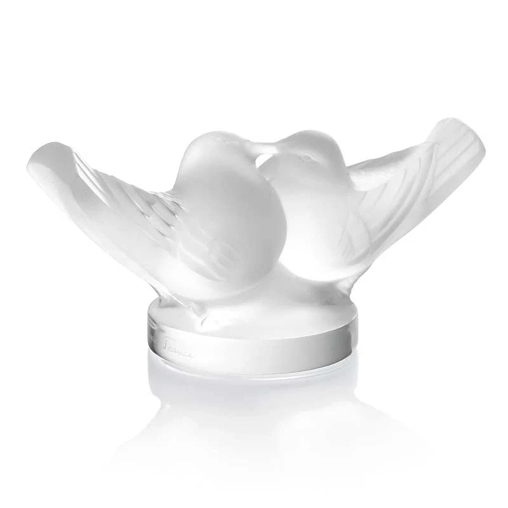 NEW LALIQUE CRYSTAL TWO LOVEBIRDS FIGURINE LARGE #10139500 BRAND NIB FRENCH (1 of 1)