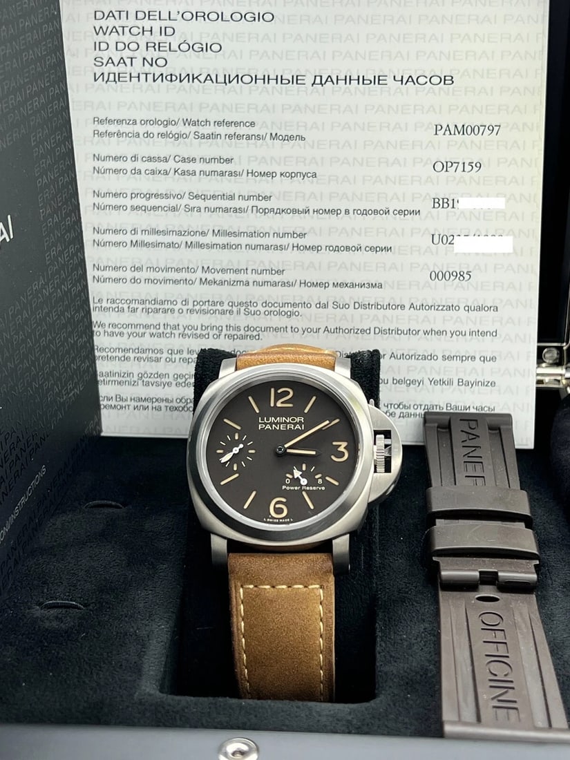 Panerai Luminor PAM00797 PAM 797 8 Days Power Reserve Titanium 44mm Box Papers (1 of 10)