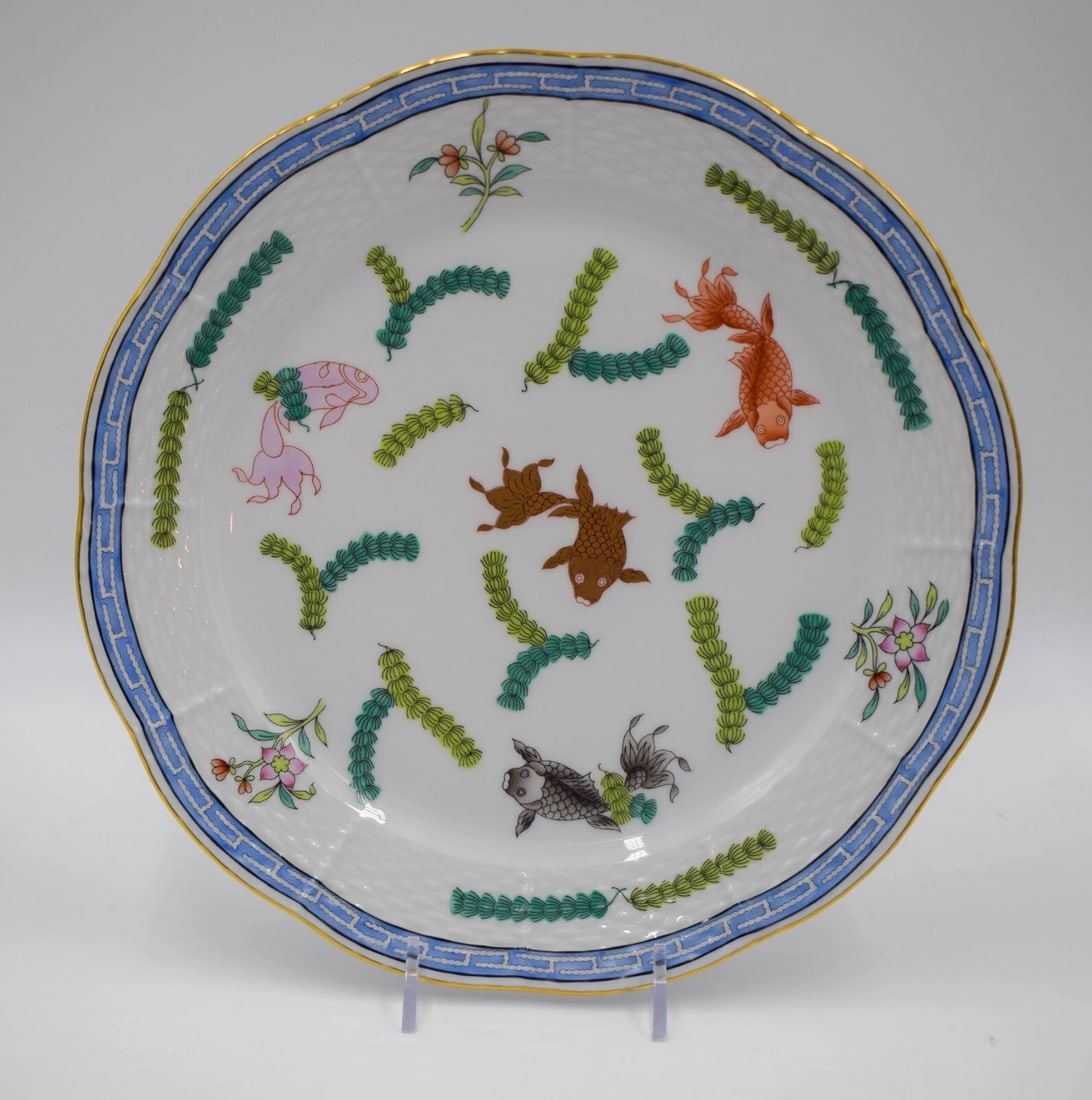 Rare Herend "Poisson" Dessert Plate - Hand Painted (1 of 6)