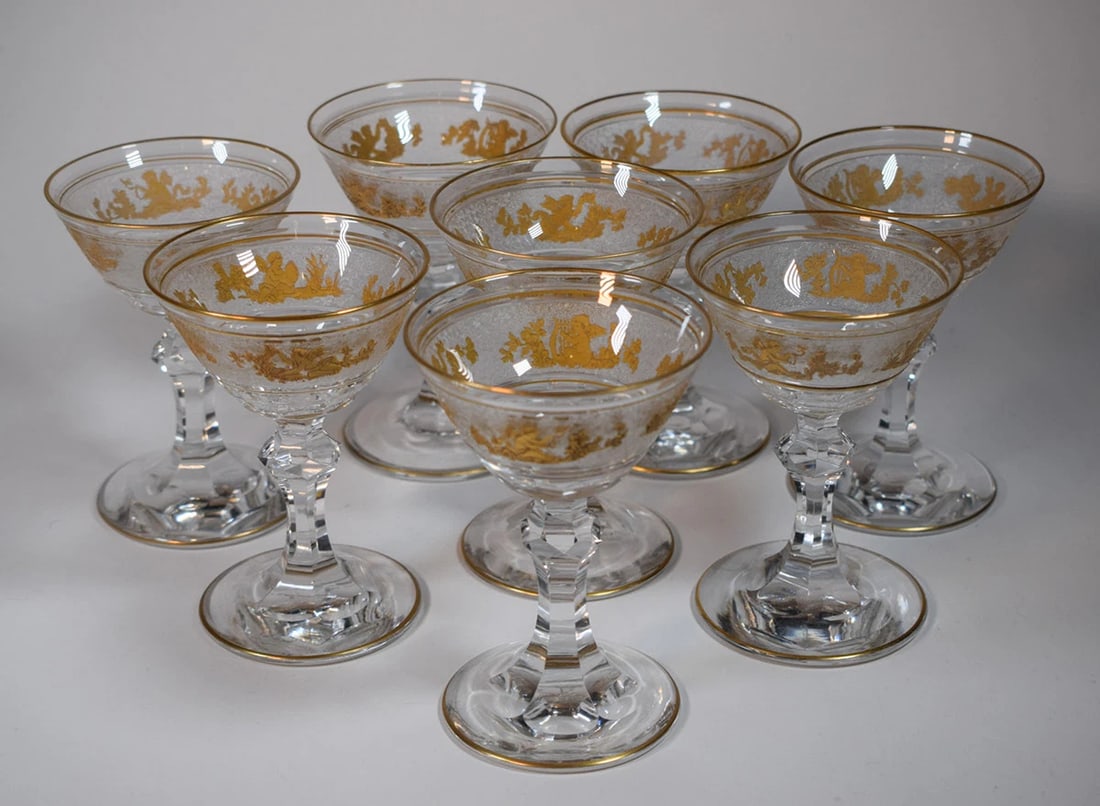 8 Val St. Lambert Danse De Flore Port Glasses (1 of 9)
