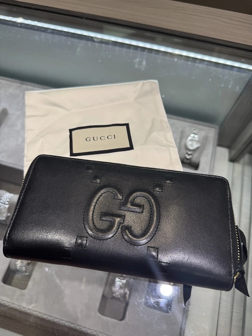Gucci Apollo Dadini Embossed GG Leather Wallet Style: 453393 (1 of 8)