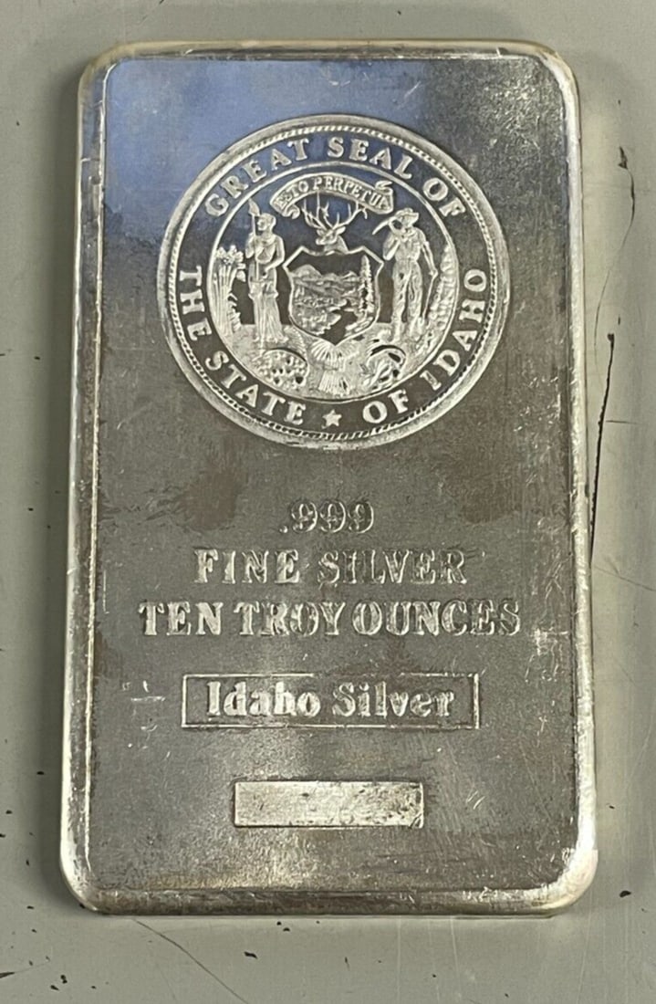 RARE 10 oz. Silver State of Idaho 10 troy oz .999 fine Silver bar: RARE 10 oz. Silver State of Idaho 10 troy oz .999 fine Silver bar