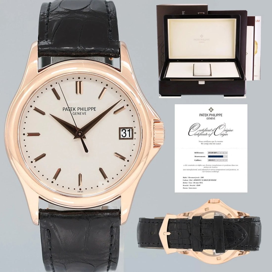 2013 MINT PAPERS Patek Philippe 5127R 37mm Rose Gold Ivory Leather Watch Box (1 of 8)