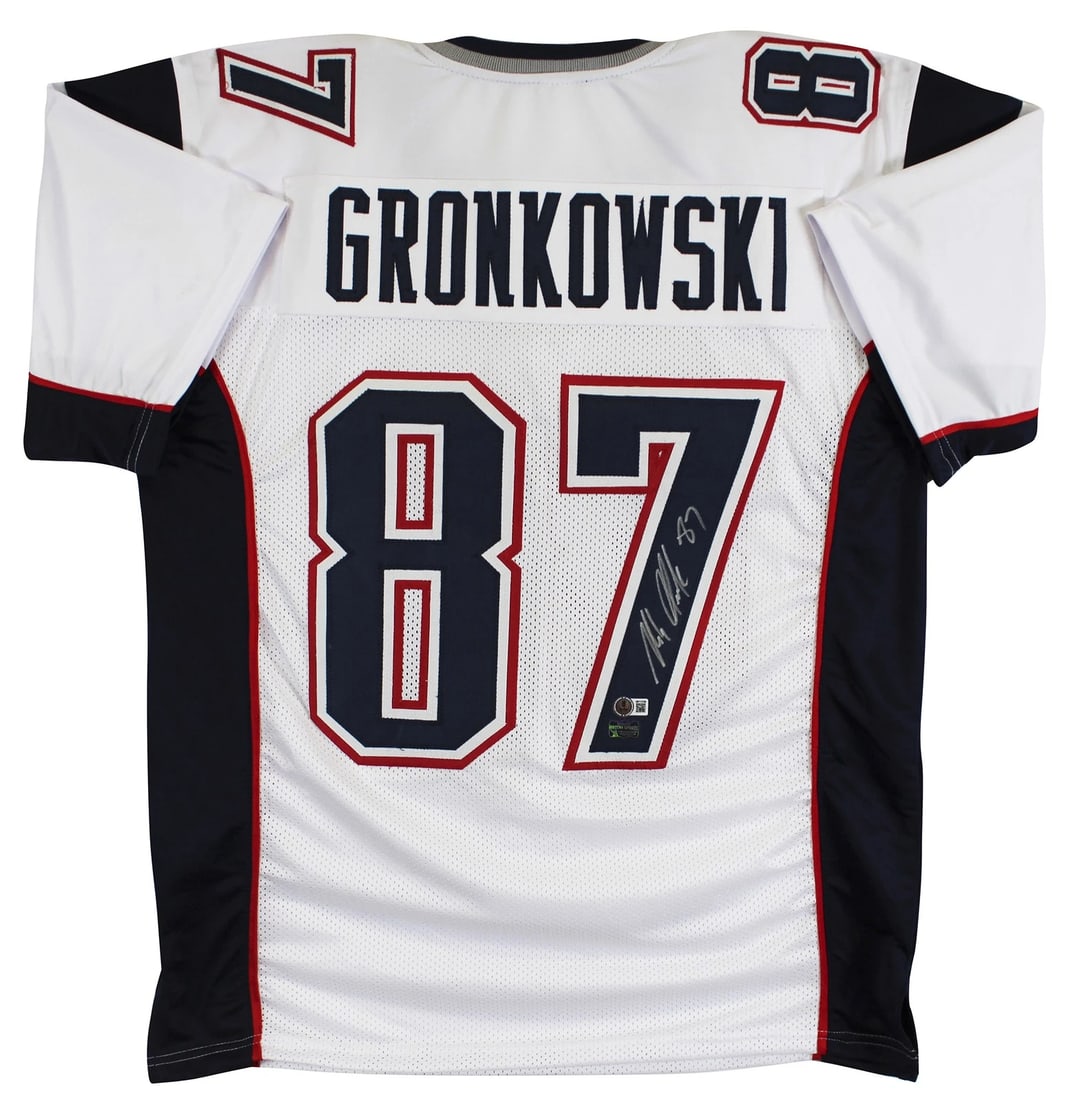 Rob Gronkowski Authentic Signed White Pro Style Jersey Autographed BAS Witnessed (1 of 3)