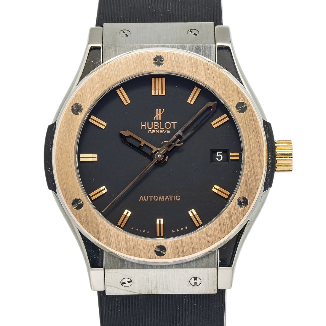 Hublot Classic Fusion 511.NO.1181.LR Rose Gold Black Dial Automatic Watch 45mm: Condition: Pre-owned - Good: This item has been gently used but is in good condition. It might have a few signs of wear, like light scratches or tarnishing. ,Brand: Hublot,Type: Wristwatches,REFERENCE