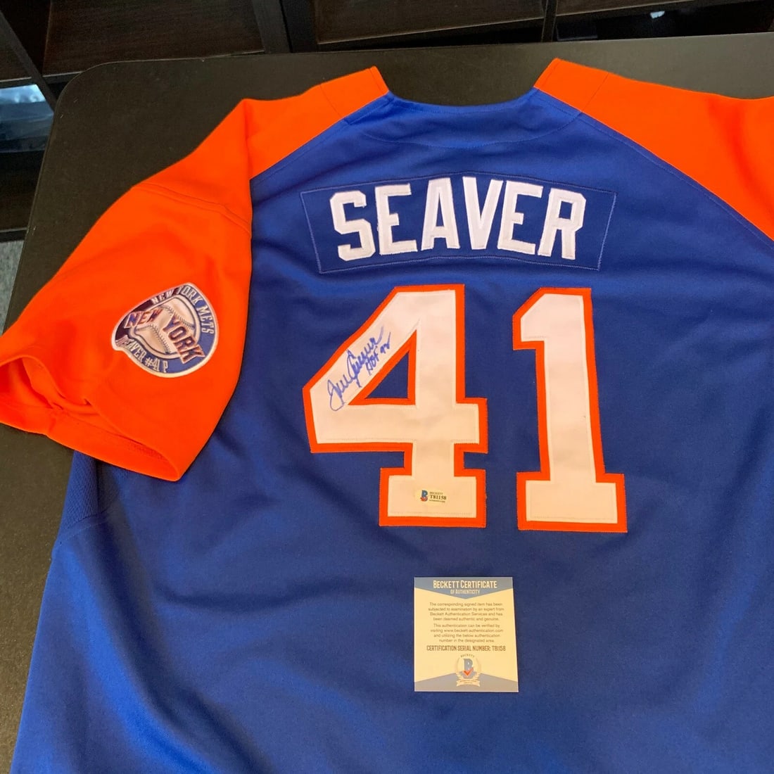 Tom Seaver Hall Of Fame 1992 Signed Nike New York Mets Jersey With Beckett COA: Product: Jersey,Sport: Baseball-MLB,Autograph Authentication: Beckett,Player: Tom Seaver,Original/Reprint: Original