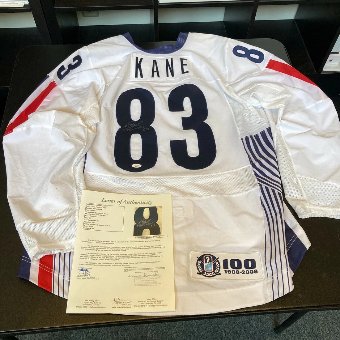 Patrick Kane Signed Game Issued Authentic Team USA Olympics Jersey With JSA COA (1 of 2)
