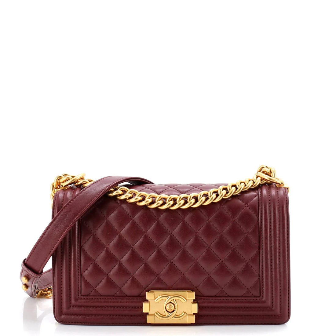 Chanel Boy Flap Bag Quilted Lambskin Old Medium (1 of 6)