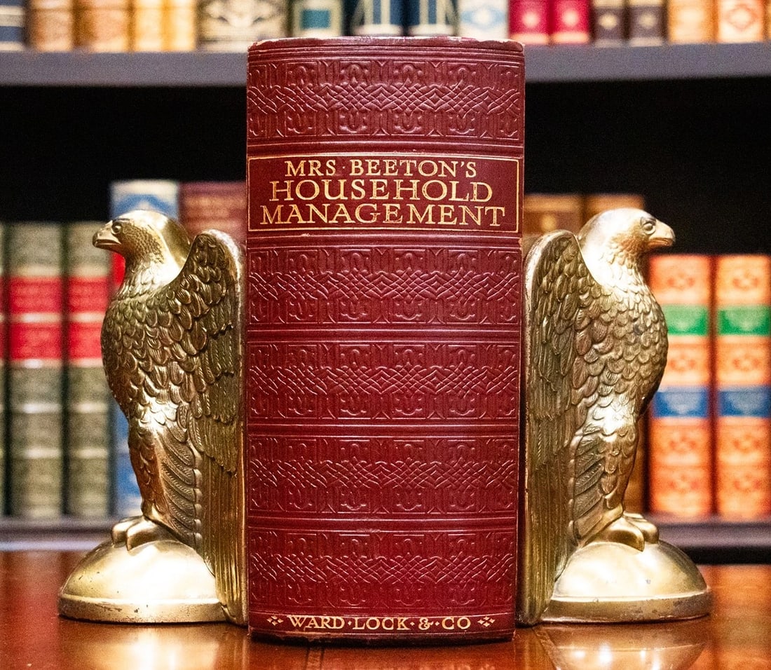 1920 Mrs. Beeton's Household Management Cookery Book Fine Binding Color Plates: Binding: Leather,Place of Publication: London,Language: English,Special Attributes: Illustrated, Great Condition, Rare, Fine Binding, Color Plates,Author: Mrs. Beeton,Publisher: Ward, Lock & Co., Limi