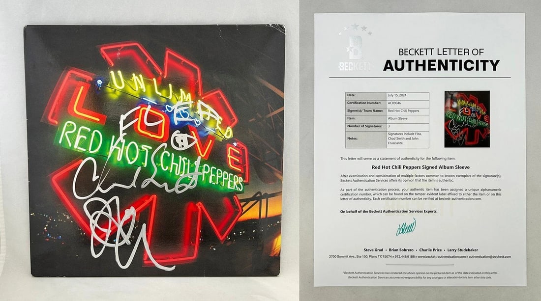 Red Hot Chili Peppers Signed Vinyl LP Album Flea Chad Smith John Frusciante B... (1 of 1)