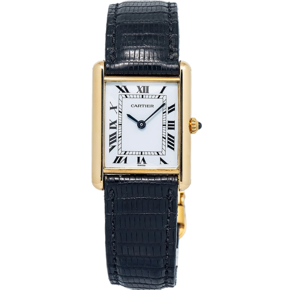 Cartier Tank Louis 81052 18k Yellow Gold White Dial Quartz Unisex Watch 23mm (1 of 6)