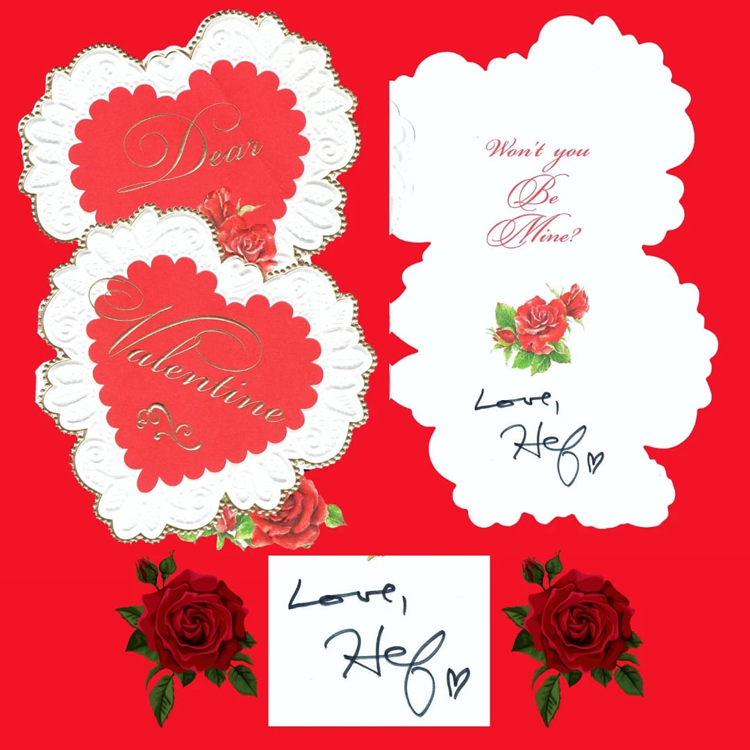 Hugh Hefner Signed Personal Valentine's Day Card BAS COA Autograph Playboy: Industry: Movies,Movie: Playboy,Signed by: Hugh Hefner,Signed: Yes,Autograph Authentication: Beckett,Object Type: Cards & Paper,Original/Reproduction: Original,Modified Item: No