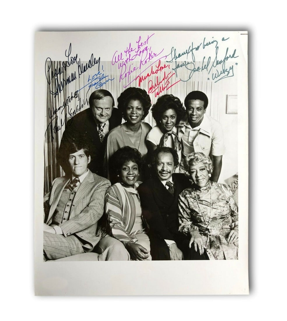 The Jeffersons Cast Signed 8x10 Photo JSA COA Autograph Rare Hemsley Sanford +4 (1 of 2)