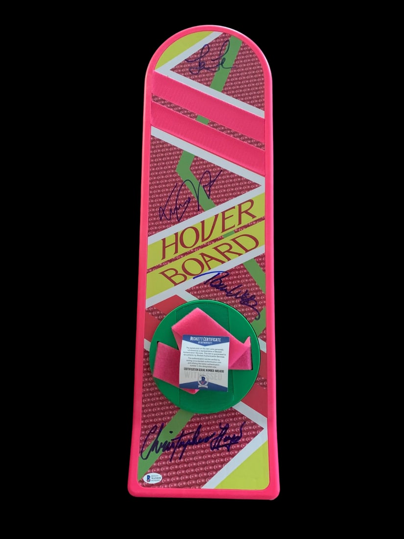 MICHAEL J FOX + 3 "BACK TO THE FUTURE" CAST AUTOGRAPH SIGNED HOVERBOARD BAS 4 (1 of 1)