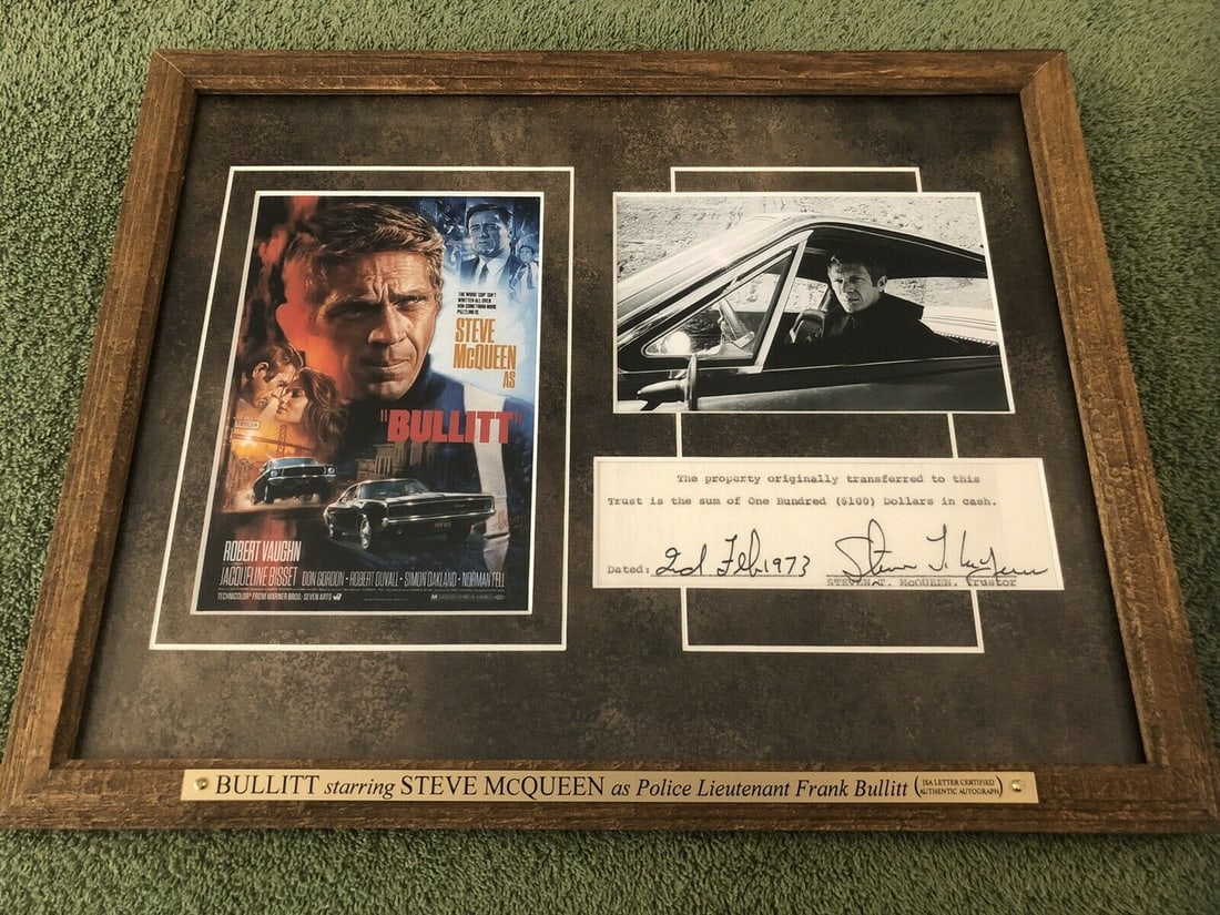 STEVE McQUEEN Signed (JSA LETTER) Autograph “BULLITT?? Framed Photo (1 of 1)