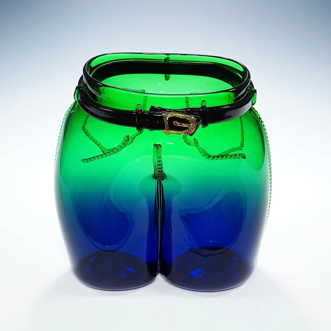 Murano Art Glass Sculpture 'Jeans' by Simone Cenedese 1990s: Condition: Used,Brand: Murano,Material: Art Glass,Origin: Italy,Subject: Art Glass,Type: Figurine,Country of Origin: ItalyA large vintage art glass sculpture, designed and handcrafted by master glassm