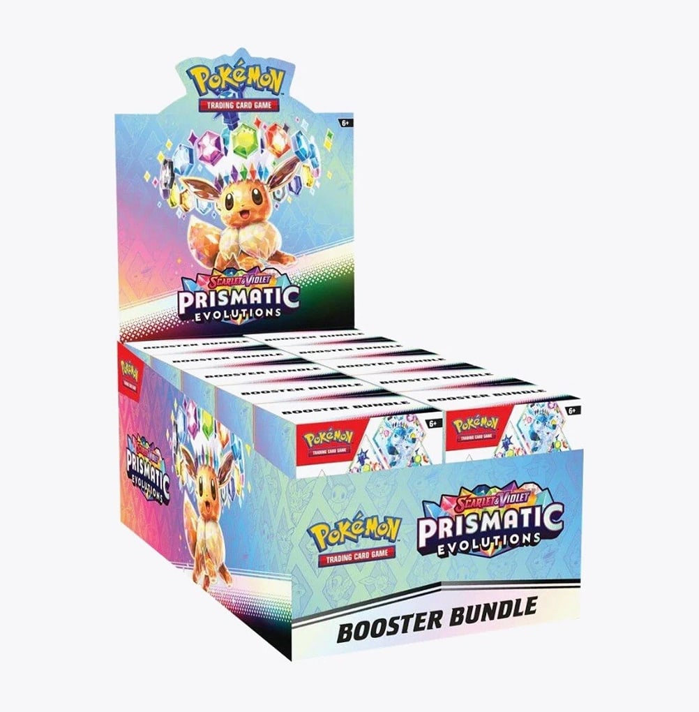 PRISMATIC EVOLUTIONS Booster Bundle Sealed Display Exclusive Pokémon Investment: Condition: New/Factory Sealed: A brand-new, unused, unopened, undamaged item (including handmade items). See the seller's listing for full details. ,Convention/Event: Pokémon League,Card Size: Standa