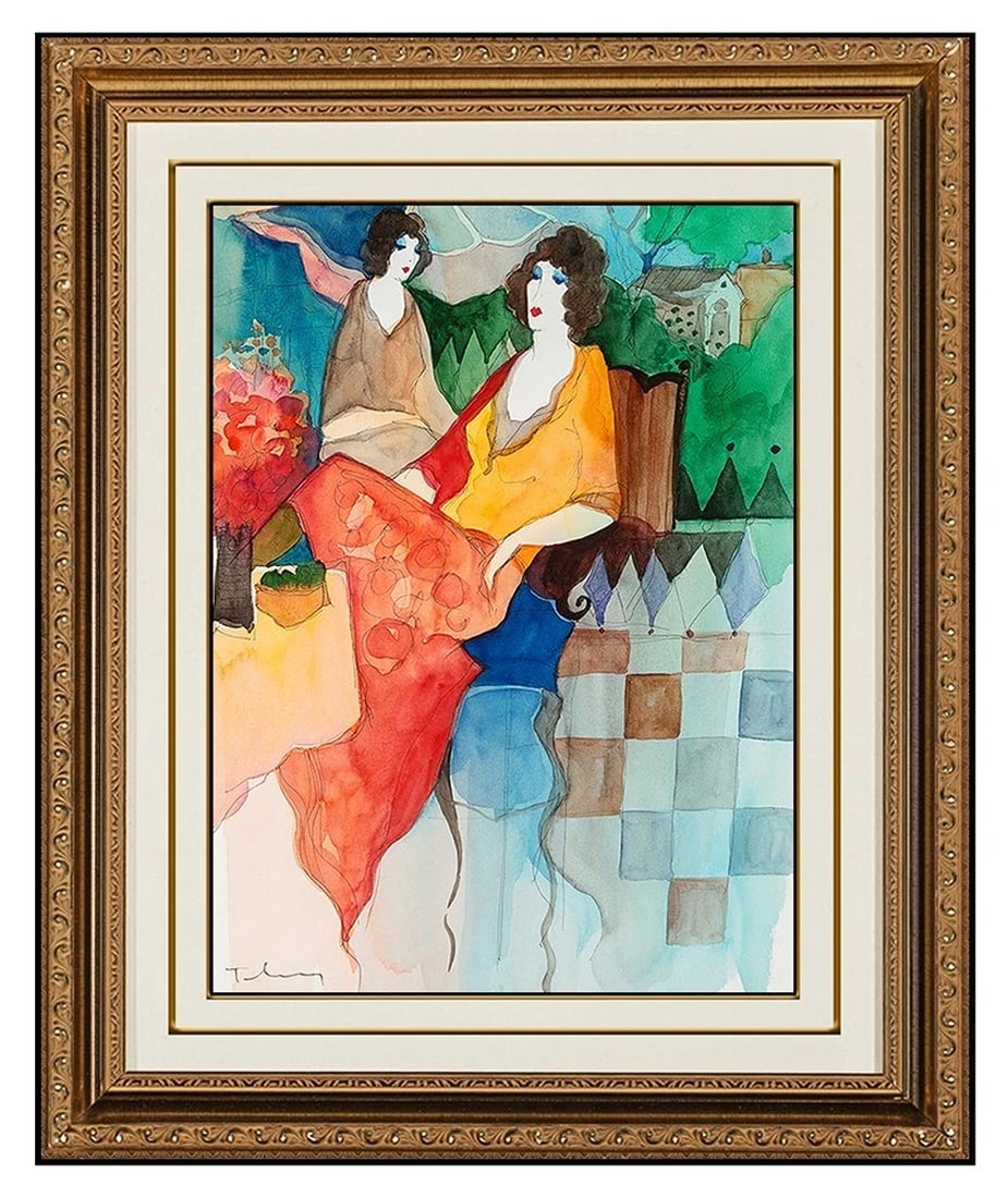 Itzchak TARKAY Authentic ORIGINAL WATERCOLOR PAINTING Signed Ladies Cafe Artwork: Condition: Used,Artist: Itzchak Tarkay,Type: Painting,Signed By: Itzchak Tarkay,Original/Licensed Reproduction: Original,Signed: Yes,Style: Postimpressionism,Material: Paper, Watercolor,Features: Fram