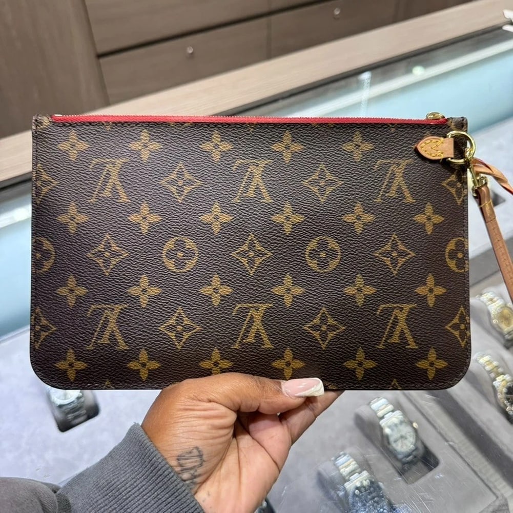 Louis Vuitton Monogram Wristlet with Cherry Interior - 2