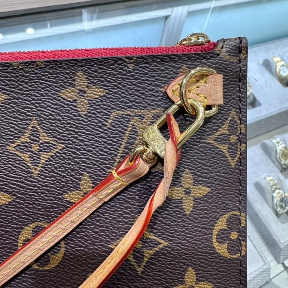 Louis Vuitton Monogram Wristlet with Cherry Interior - 8