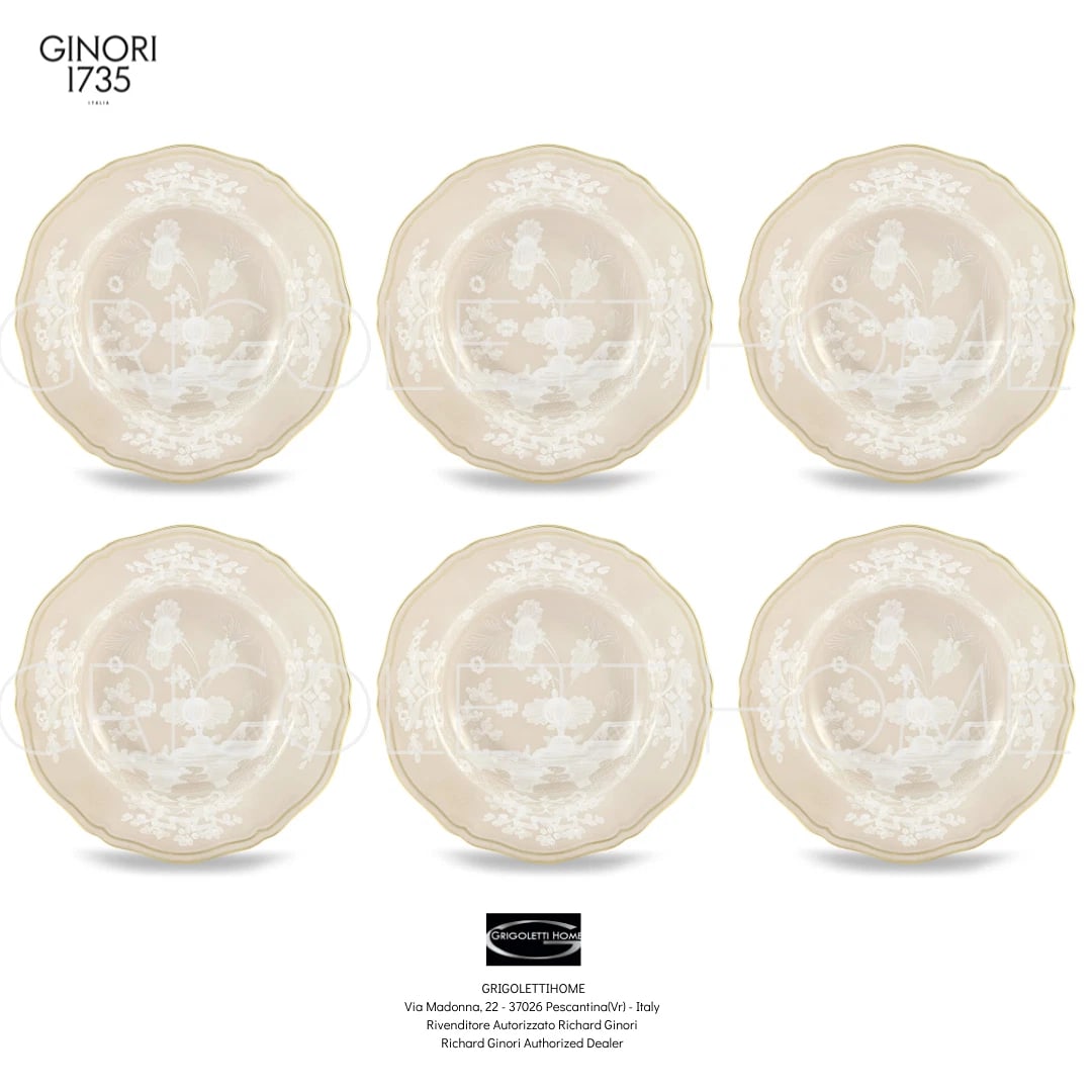 Richard Ginori Oriente Italiano Meringa - Set Of 6 Soup Plates 24 Cm 9.44 Inch: Condition: New: A brand-new, unused, unopened, undamaged item in its original packaging (where packaging is applicable). Packaging should be the same as what is found in a retail store, unless the