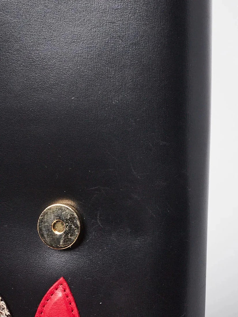 Louis Vuitton Black Leather Python Chain Louise Iris Blossom Clutch Bag - 7