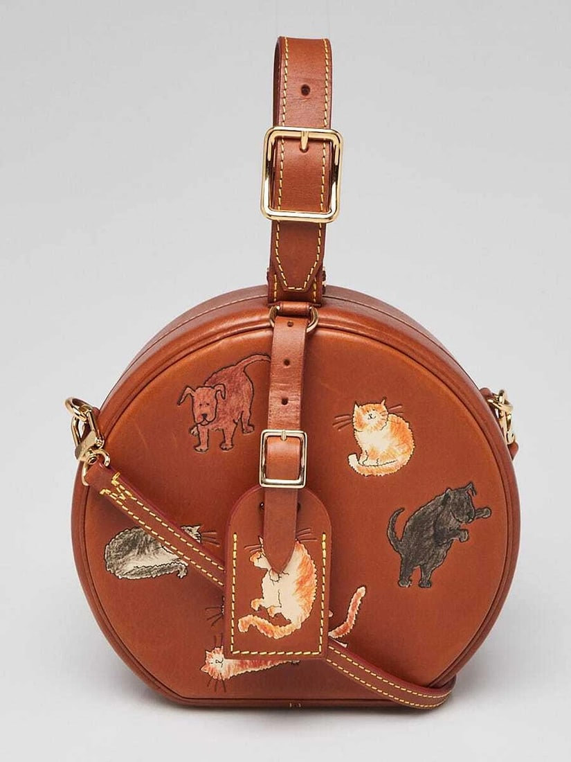 Louis Vuitton Tan Leather Petite Boite Chapeau Catogram Bag: Condition: Pre-owned - Good,Brand: Louis Vuitton,Exterior Material: Leather,Style: Crossbody Bags,Everyday Bags,Exterior Color: Brown,Department: Women