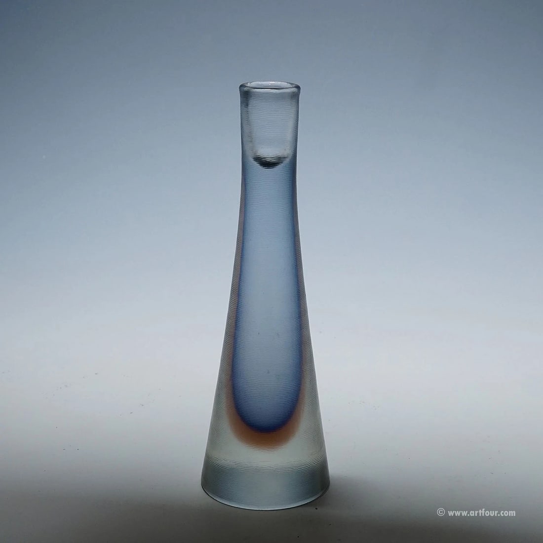 Vintage Venini Candle Holder with Inciso Decoration, Paolo Venini, Murano 1956 (1 of 8)