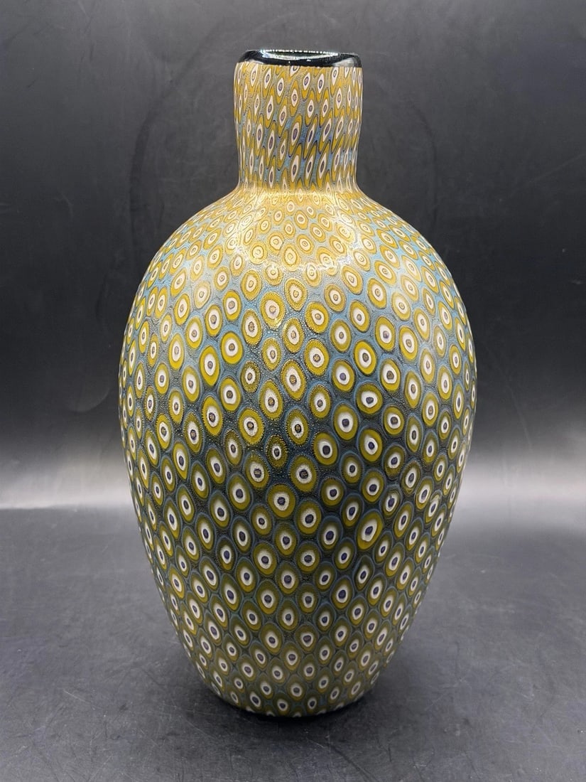 VINTAGE Adriano Dalla Valentine Signed Muano Art Glass Vase~(12.5" x 6.5"): Condition: Used: An item that has been used previously. The item may have some signs of cosmetic wear, but is fully operational and functions as intended. This item may be a floor model or store retur