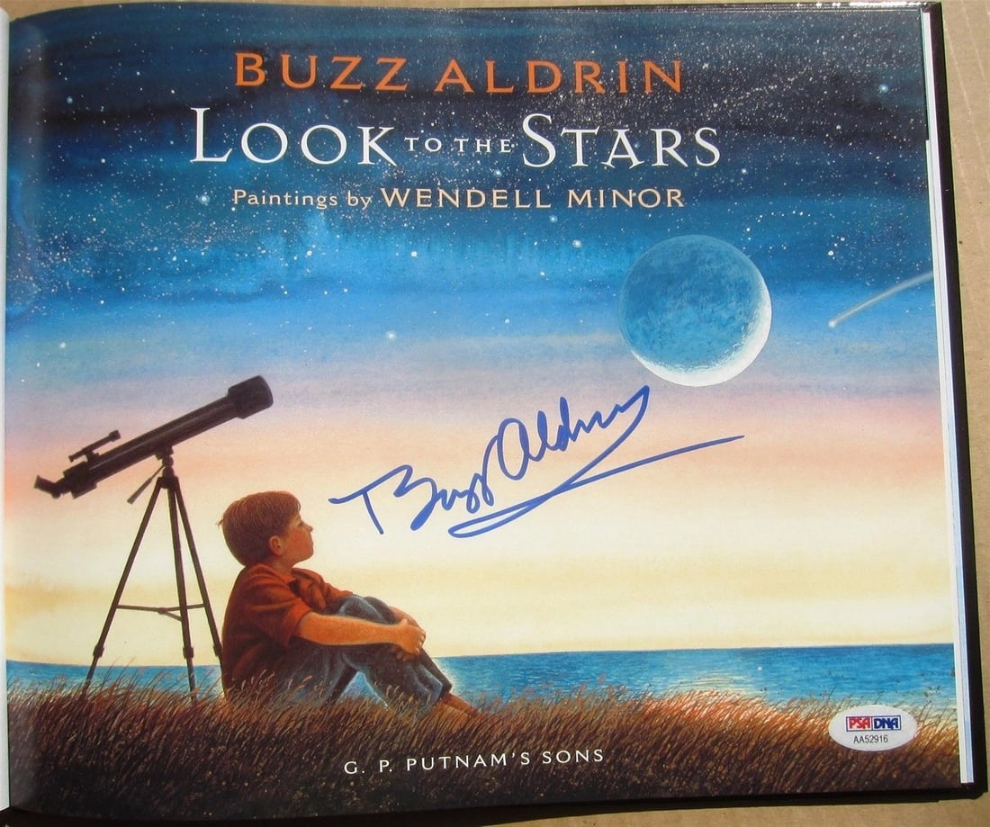 Buzz Aldrin Signed "Look To The Stars" Book (PSA COA) (1 of 6)