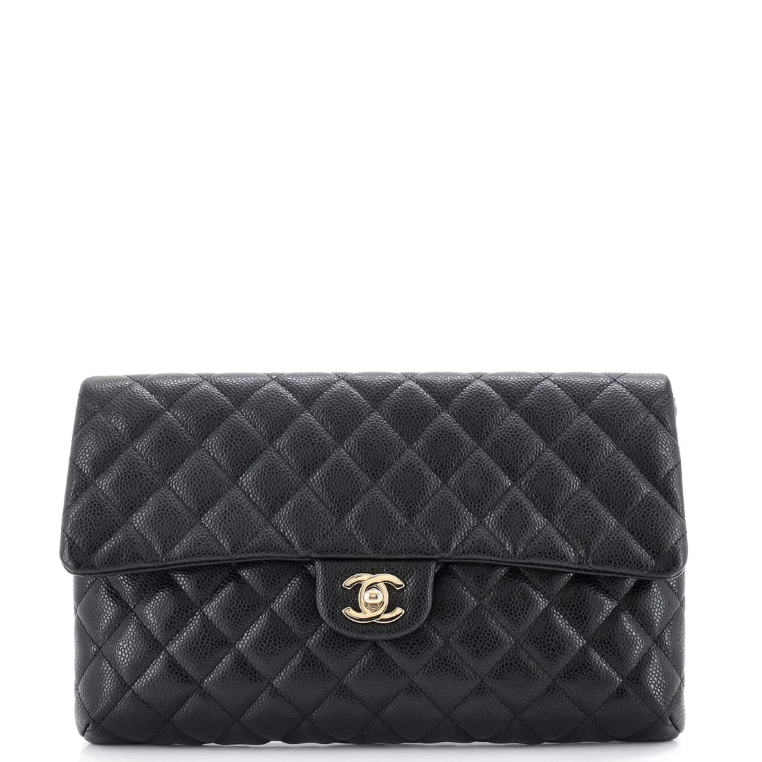 Chanel Classic Flap Clutch Quilted Caviar (1 of 7)