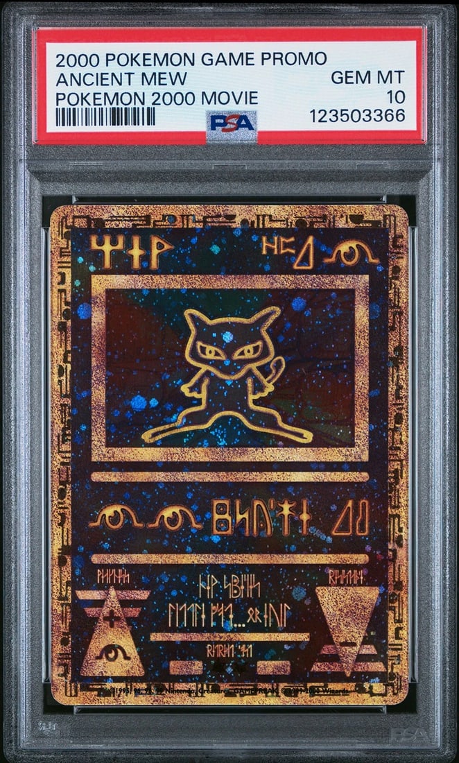 2000 POKEMON GAME MOVIE POKEMON 2000 MOVIE ANCIENT MEW PSA 10: Condition: Graded - PSA 10: Professionally graded ,Graded: Yes,Set: 2000 POKEMON GAME MOVIE,Game: Pokémon TCG,Character: ANCIENT MEW,Card Name: ANCIENT MEW,Grade: 10,Professional Grader: Professional