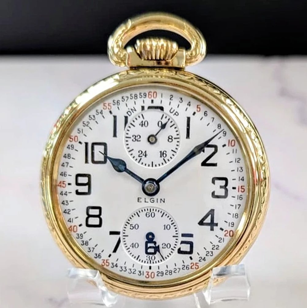 VINTAGE Elgin B.W. Raymond Open Face Pocket Watch: Brand: ElginType: Pocket WatchModel: B. W. RaymondYear / Era: 1934 - VintageGender: Men'sCountry of Manufacture: United StatesDial & DisplayDisplay: AnalogColor: WhiteFeatures: Black Arabic numerals,