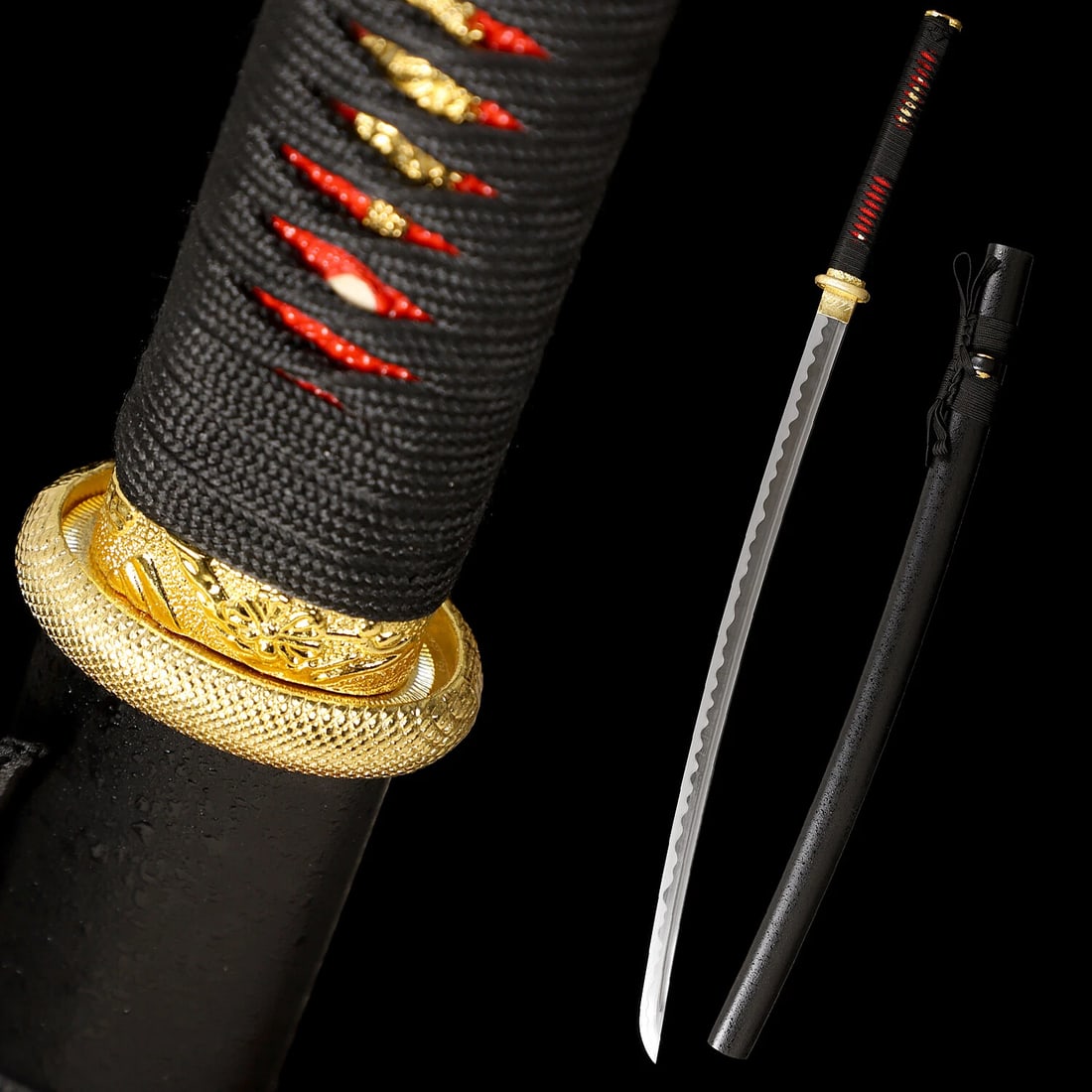 Japanese 1095 High Carbon Steel Katana Sword: Overall Length: 40.5 Inch /104Cm Nagasa Length: 27.8inch/70.5cmHandle Length: 10.6 Inch / 27 Cm . Condition: New: A brand-new, unused, unopened, undamaged