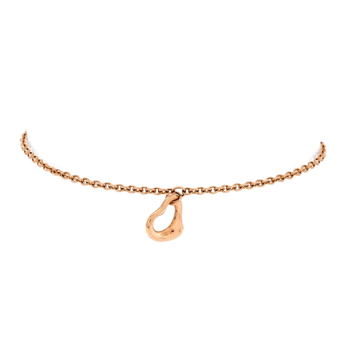 Tiffany & Co. Elsa Peretti Open Heart Charm Bracelet 18K Rose Gold: Condition: Pre-owned - Good,Brand: Tiffany & Co.,Main Stone: Unknown,Metal: 18K Rose Gold,Metal Purity: 18K,Style: Charm,Type: Bracelet,Color: Rose Gold,Material: 18K Rose Gold