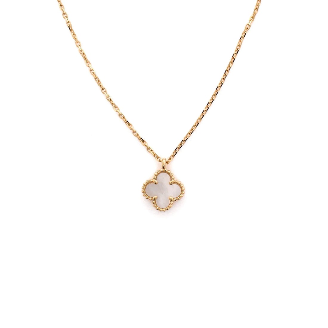 Van Cleef & Arpels Sweet Alhambra Pendant Necklace 18K Yellow Gold and Mother of: Condition: Pre-owned - Good,Brand: Van Cleef & Arpels,Main Stone: Unknown,Metal: 18K Yellow Gold,Metal Purity: 18K,Style: Pendant,Type: Necklace,Color: Yellow Gold,Material: 18K Yellow Gold, Mother Of