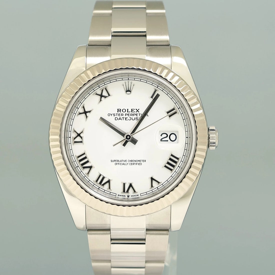 PAPERS MINT Rolex DateJust 126334 White Roman Oyster White Gold Fluted 41mm: Condition: Pre-owned - Excellent,Brand: Rolex,Department: Men,Type: Wristwatch