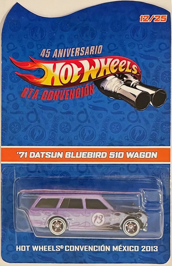 DATSUN BLUEBIRD 510 WAGON Mexico 2013 Convention Hot Wheels Car #23/25: Condition: New: A brand-new, unused, unopened, undamaged item (including handmade items).. ,Autographed: No,Vehicle Make: Datsun,Vehicle Type: Car,Color: Purple,Material: diecast,Scale: 1:64Year of Ma