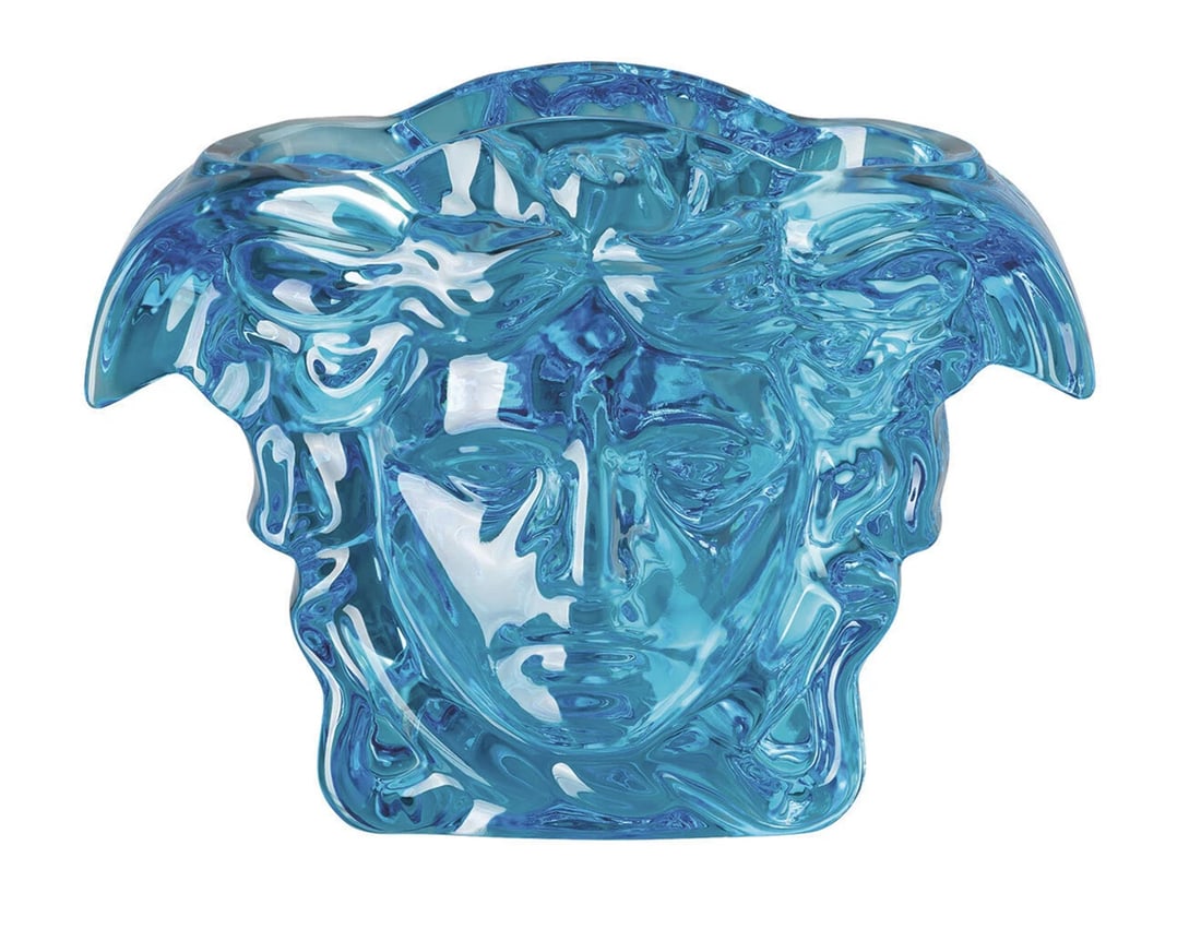 Versace Rosenthal Medusa Grande Vase H. 19 cm (7.48") Blue, in Crystal (1 of 3)