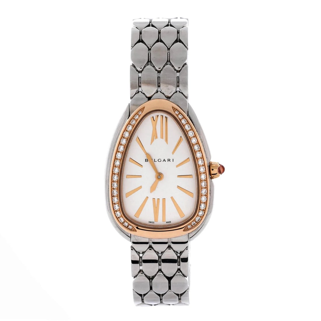 Bvlgari Serpenti Seduttori Quartz Watch Stainless Steel and Rose Gold: Condition: Pre-owned - Good,Brand: Bvlgari,Department: Women,Type: Watch,Style: W, A, T, C, H,Movement: Quartz,Band Color: Silver,Band Material: Stainless Steel,Case Material: Stainless Steel
