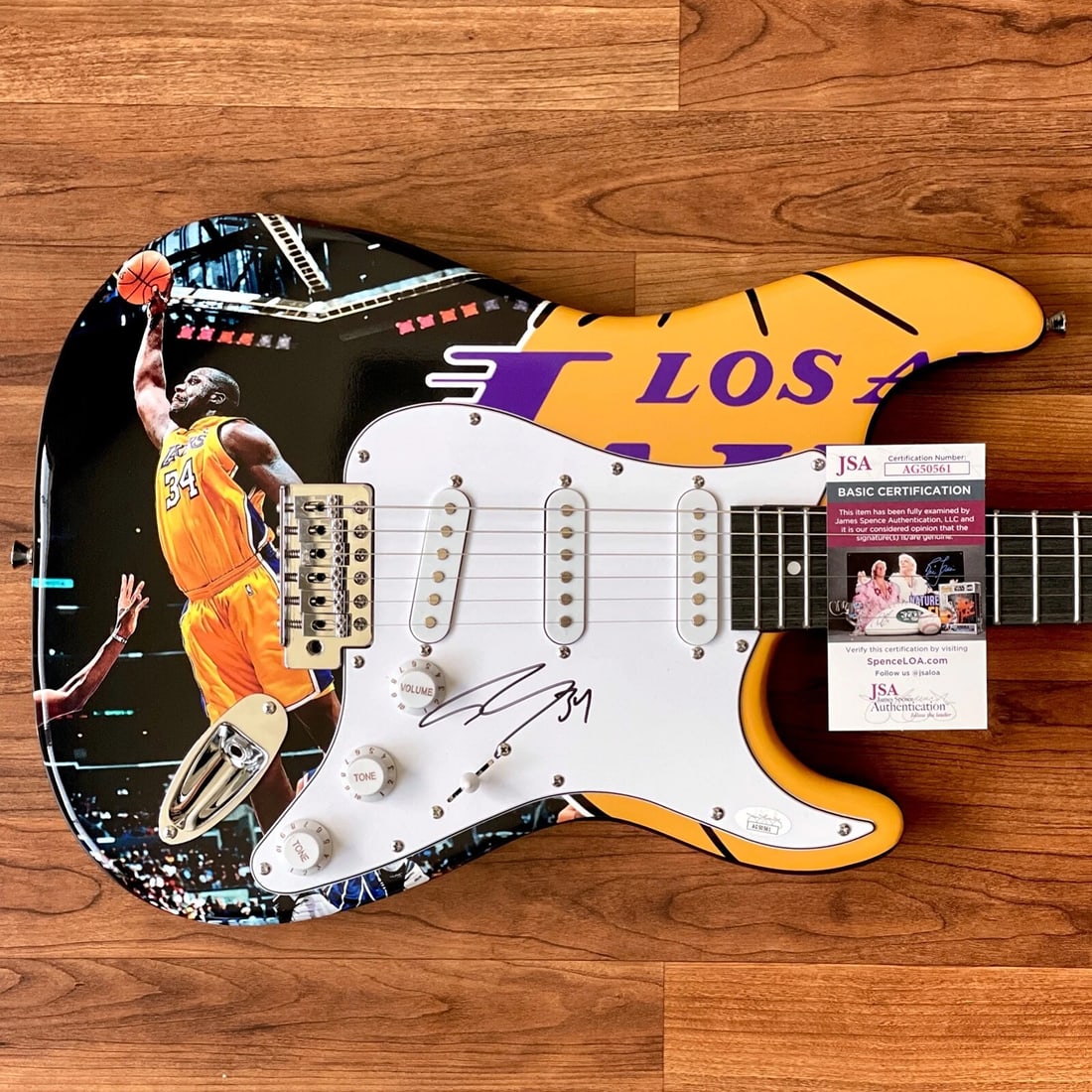 SHAQUILLE O'NEAL Signed Guitar JSA COA Custom 1/1 SHAQ LOS ANGELES LAKERS (1 of 3)