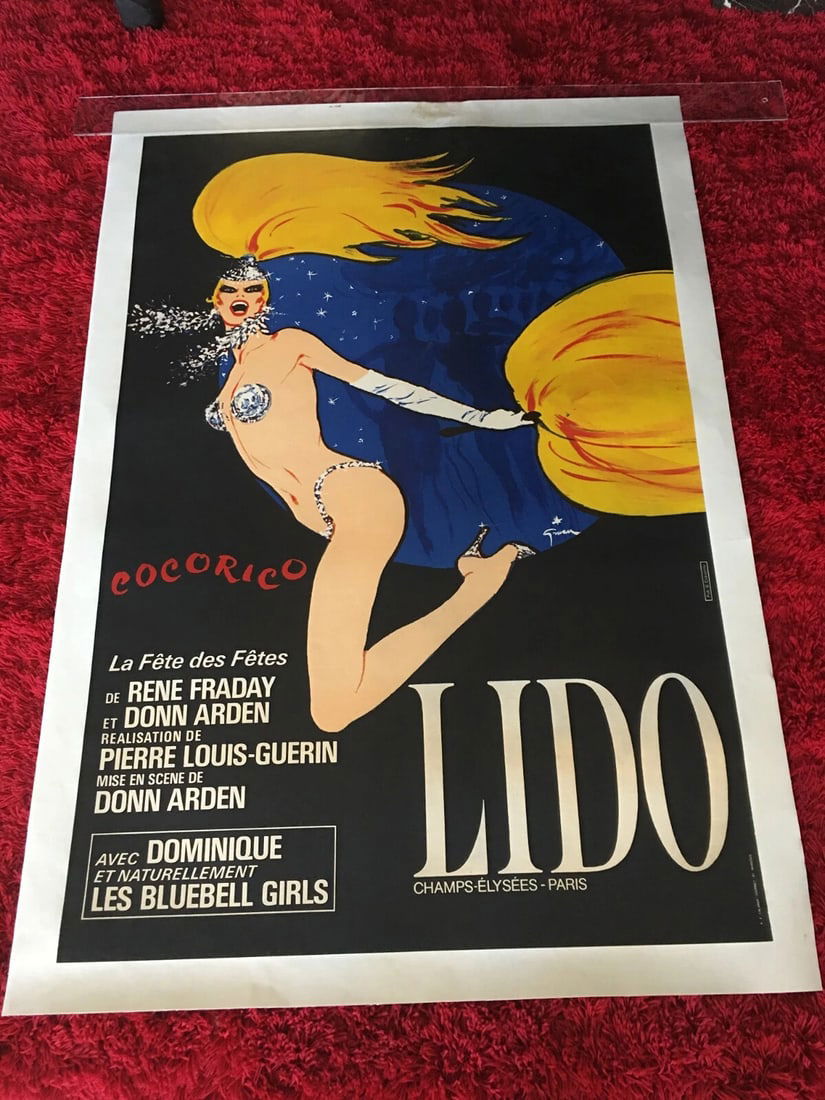 RENE GRUAU'S COCORICO LIDO Poster From the DON ARDEN Estate LINEN LINED (1 of 9)