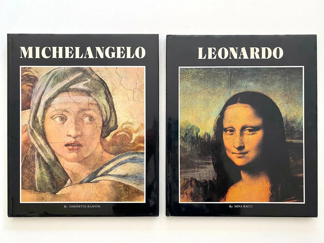 "MICHELANGELO & LEONARDO" RARE 1978 1ST ED LITHO PRINT HC RENAISSANCE ART BOOKS: Country of Origin: Italy,Year Printed: 1978,Topic: Renaissance,Binding: Hardcover,Illustrator: MICHELANGELO,Author: MINNA BACCI,Subject: Art & Photography,Original/Facsimile: Original,Language: Englis
