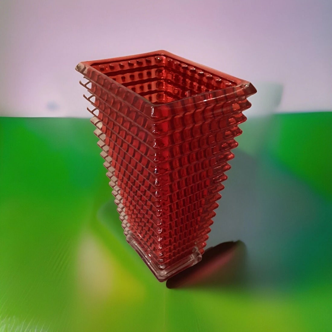 Xl Red Heavy Art Glass Red Vase h12?? Maker Not Baccarat Maker Unknown: Condition: Used: An item that has been used previously. The item may have some signs of cosmetic wear, but is fully operational and functions as intended. This item may be a floor model or store retur