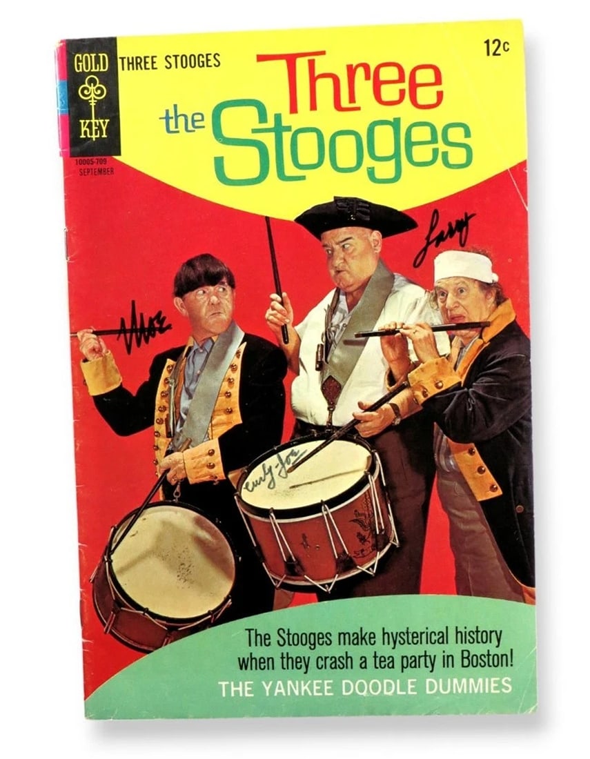 The Three Stooges Autographed Comic Book Moe Howard Larry Fine Curly Joe JSA LOA (1 of 5)