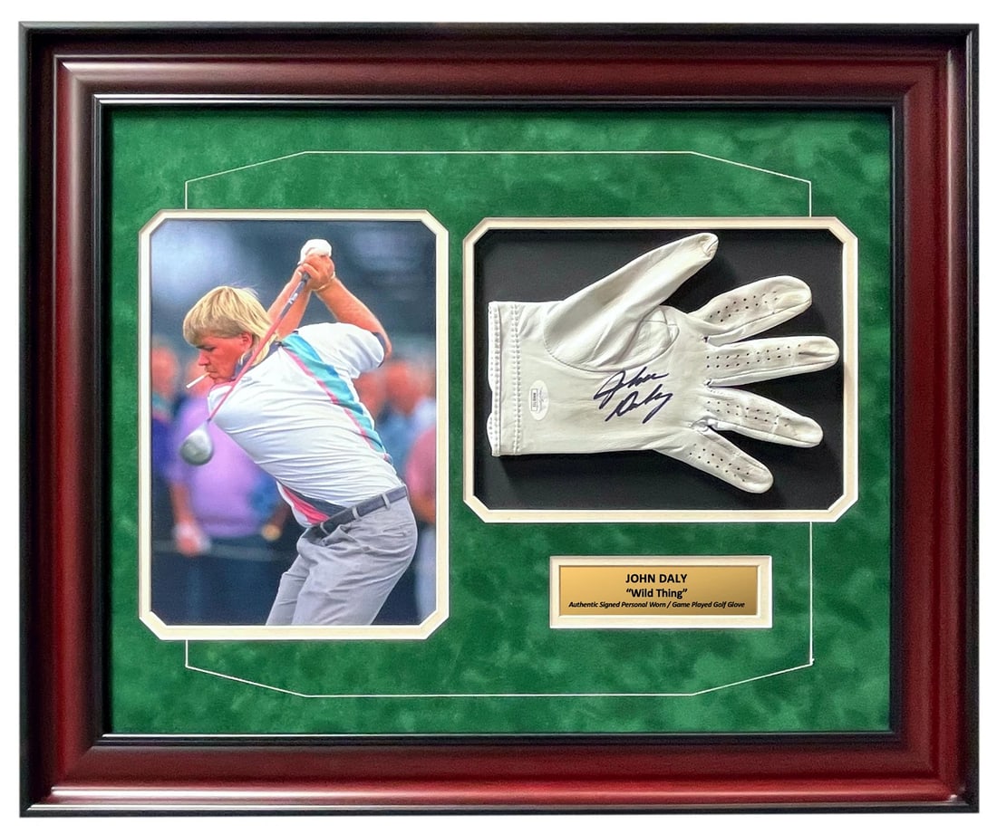 John Daly Signed & Game Played / Worn Golf Glove Framed JSA COA Photo Autograph (1 of 7)