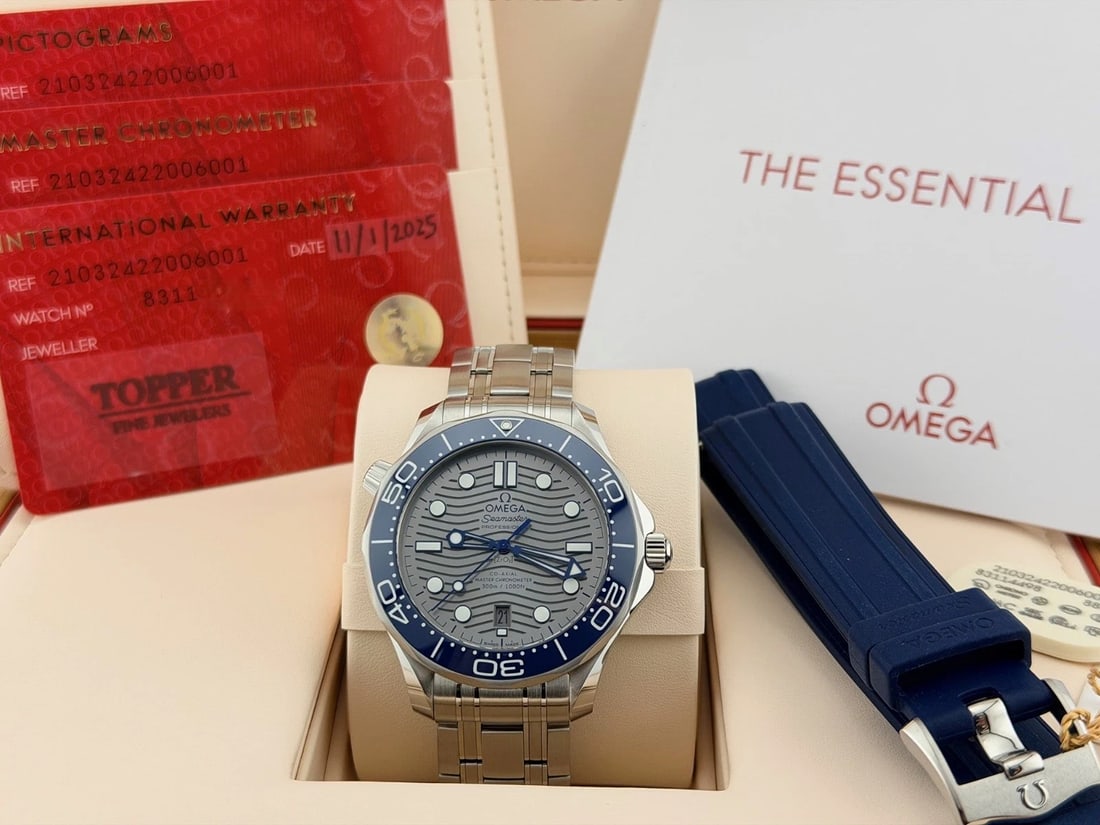 2025 Omega Seamaster Diver 210.32.42.20.06.001 42mm Grey Wave Dial Box Papers (1 of 11)