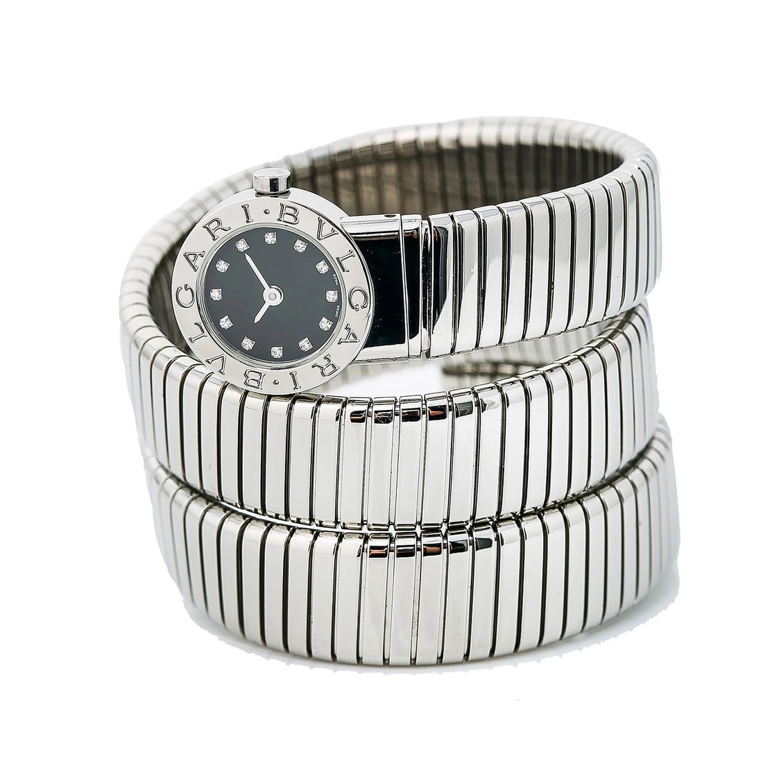 Bvlgari Serpenti BB191TS SS Factory Diamond Black Dial Quartz Women's Watch 19mm: Condition: Pre-owned - Good: This item has been gently used but is in good condition. It might have a few signs of wear, like light scratches or tarnishing. All imperfections should be shown and descr