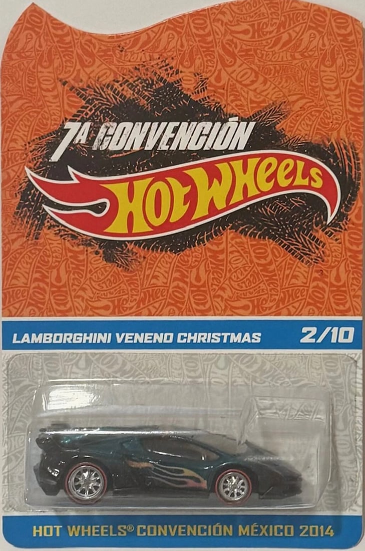 Green LAMBO VENENO Hot Wheels 2014 Mexico Convention #2/10 Christmas Special (1 of 4)