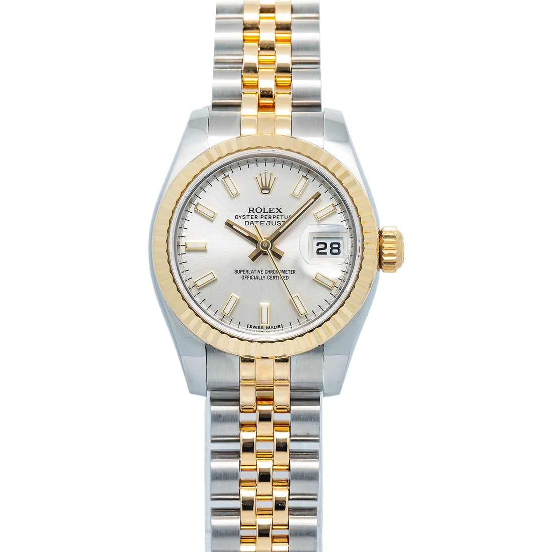 Rolex Lady Datejust 179173 18k YG Two Tone Jubilee Silver Index Dial Auto 26mm: Condition: Pre-owned - Good: This item has been gently used but is in good condition. It might have a few signs of wear, like light scratches or tarnishing. Brand: Rolex,Movement: Swiss
